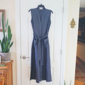 ✅ NWOT Jumpsuit - Linen Blend - Charcoal - Size Small